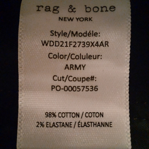 RAG & BONE Coated Pull On Highrise Jeans Pants Cotton Stretch Army Green S 4 - Picture 13 of 14